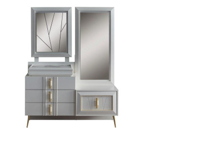 Schminktisch mit Spiegel Luxus Konsole Exclusive Schlafzimmer set 2tlg